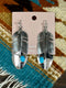 Native American Handmade Sterling Silver Feather Earrings - SSE