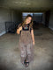 Animal Print Denim Overall #90