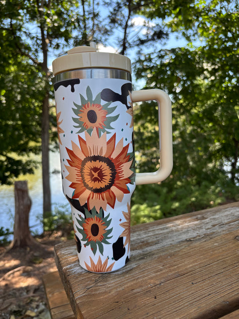 40oz Steel Tumbler - Sunflower
