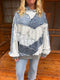 Washed Denim Patch Hoodie #152