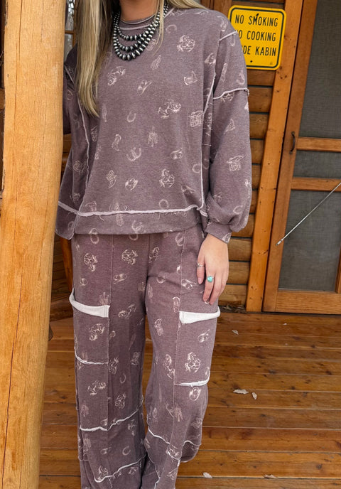 Western Print Sweatshirt #473