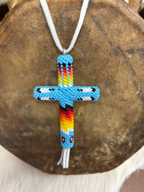 Jeanie Bigfoot Handbeaded Cross #9
