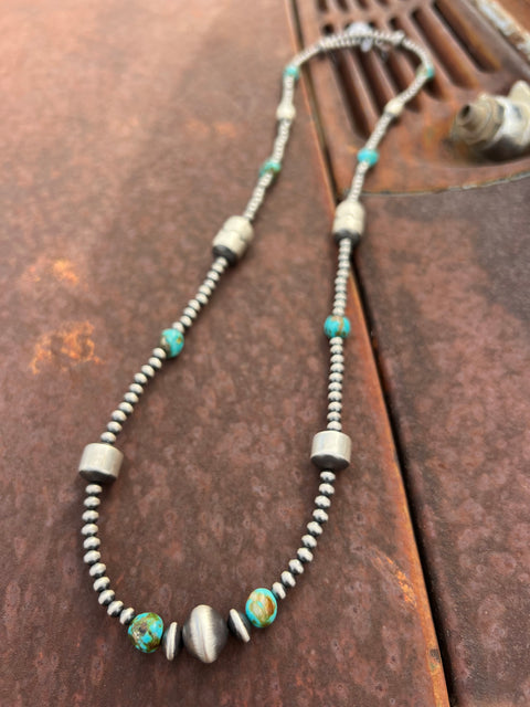 Rose Martin 30" Silver Pearl/TQ Necklace RIH-