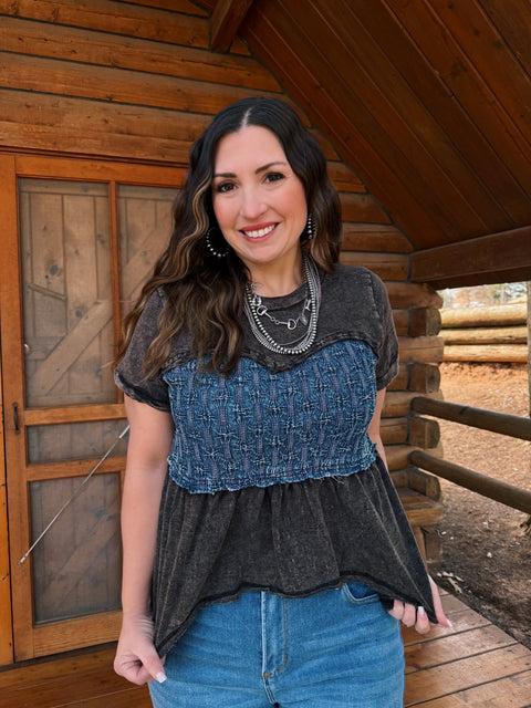 Smoked Peplum Top #152