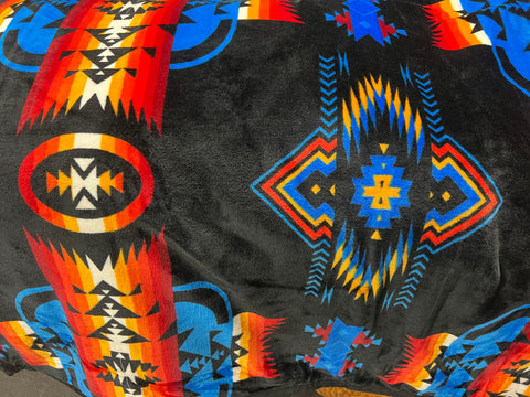 FULL PLUSH REVERSIBLE  2Ply AZTEC BLANKET