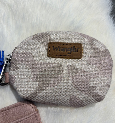 Wrangler Camo Print Dual Pouch Wristlet  - Pink WG286-W0051PK