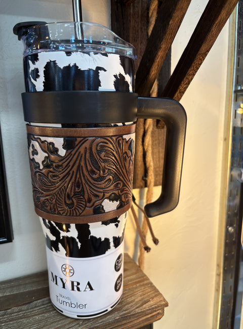 Myra Steel Black Cow Tumbler S-12054