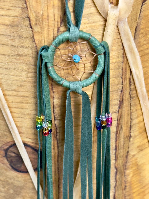 1" Handmade Dreamcatcher - Dk. Green