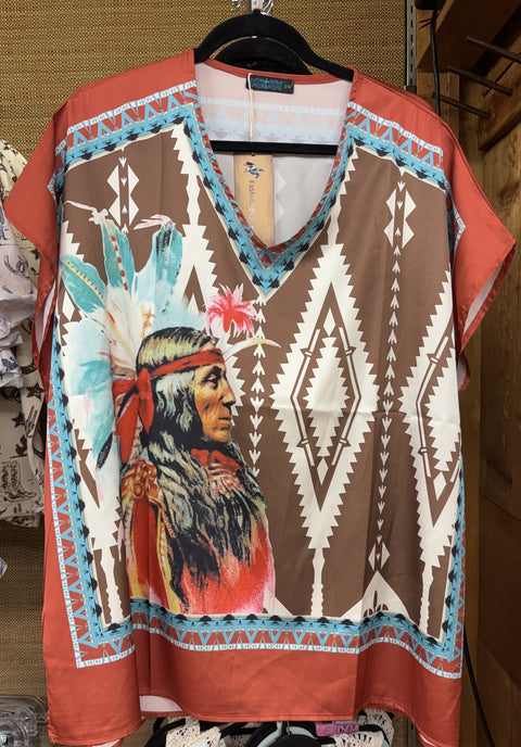 T1369 Native Print Kimono #49