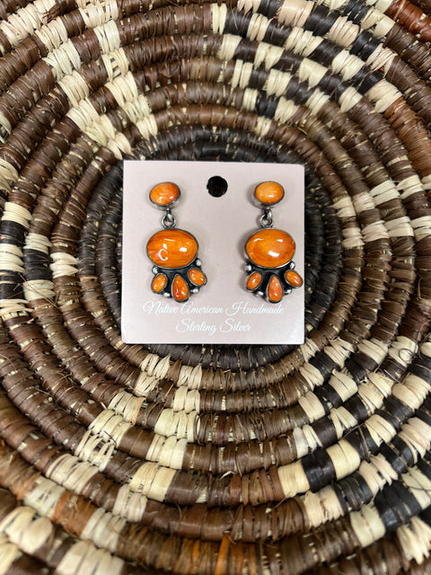 Handmade Lucy Jake Sterling Silver/Spiny Oyster Earrings - EOO