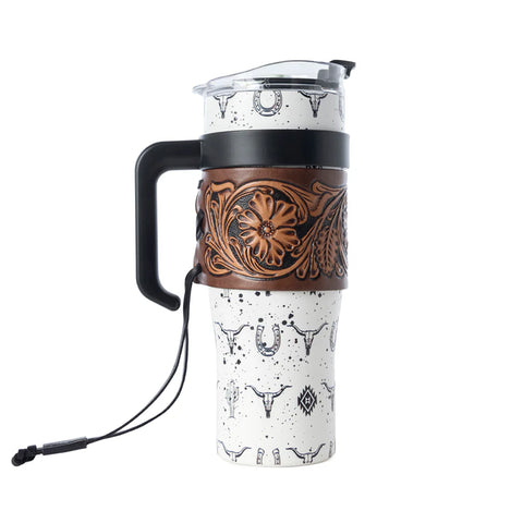 Myra Steel Westmark Tooled Tumbler S-14766