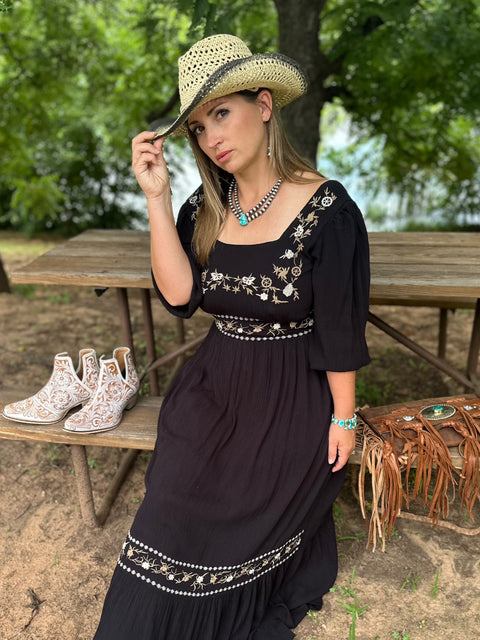 Embroidered Maxi Dress #469