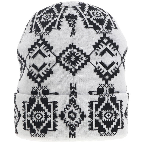 Hooey Black/White Aztec Beanie 2056WHBK