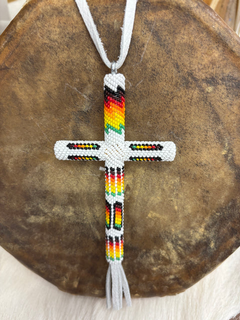 Jeanie Bigfoot Handbeaded Cross #3