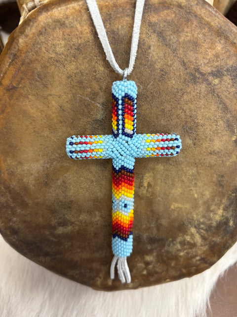 Jeanie Bigfoot Handbeaded Cross #7