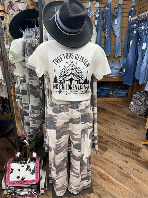 Washed Camo Terry Pants #473