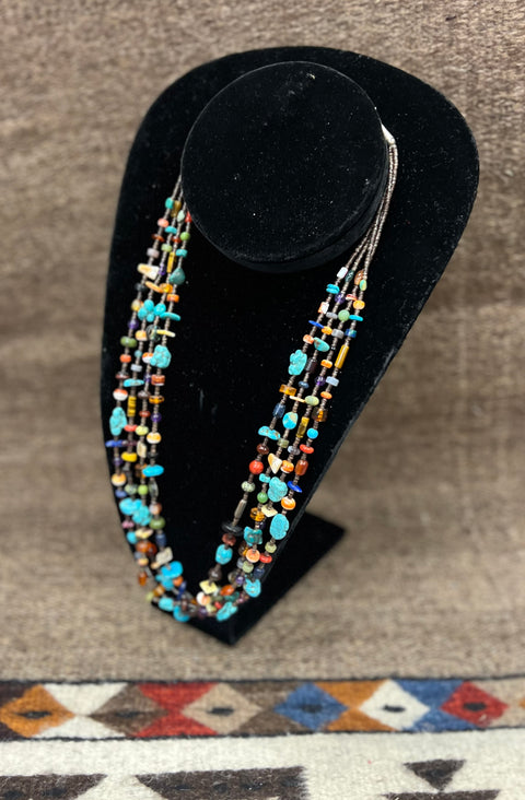 Handmade 4-Strand Multi-Stone Necklace - HAI-