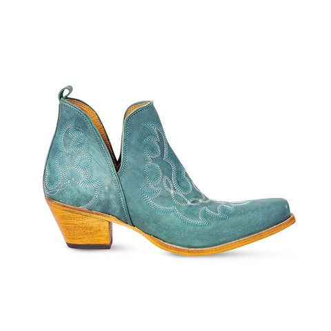 Maisie Stitched Leather Boots/Turquoise