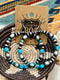 Imitation LG Navajo Pearl&TQ Earrings