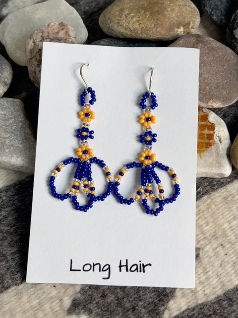 Cherokee Handbeaded Daisy Earrings #3