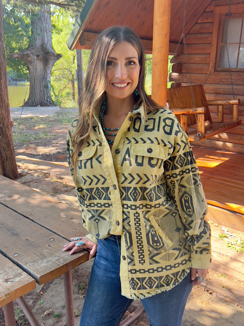 Tribal Button Down MK7287 #160