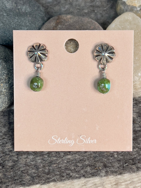 BELLA STERLING SILVER W/TURQUOISE POST EARRING RI