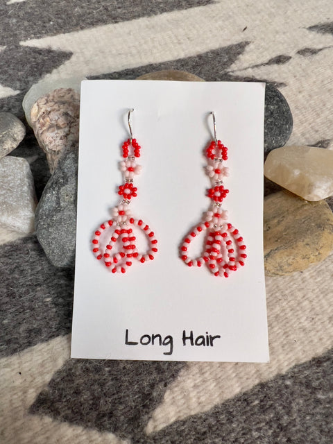 Cherokee Handbeaded Daisy Earrings #16