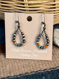 ROSE NATIVE BEADED TURQOUISE AND SPINY HOOK EARRINGS