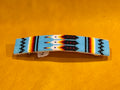 Handmade Blue Feather Beaded Barrette