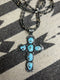 Turquoise Cross Sterling Silver Pendant Chain Sold Separately