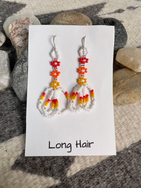 Cherokee Handbeaded Daisy Earrings #18