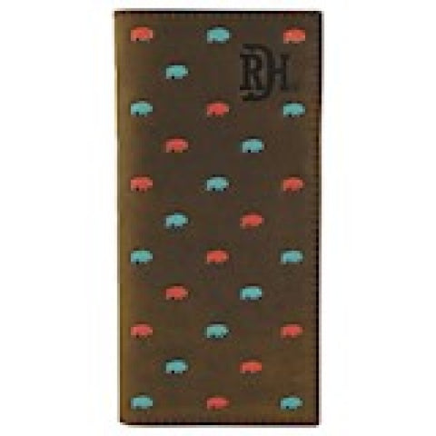 Red Dirt Rodeo Wallet TQ & Coral Bison