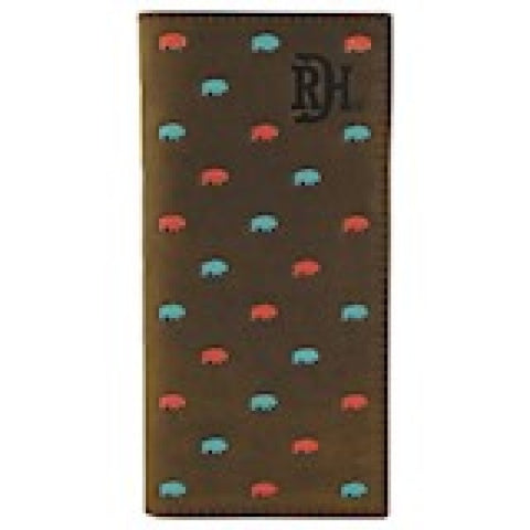 Red Dirt Rodeo Wallet TQ & Coral Bison