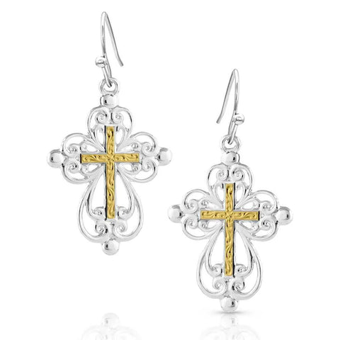 Montana Silversmiths ER 2T Fancy Scroll Cross ER5233