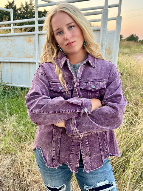 Purple Washed Corduroy Jacket