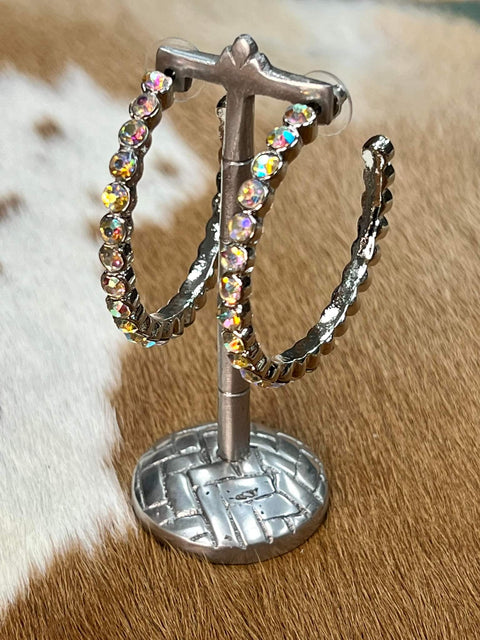 Imitation Bling Hoop Earrings